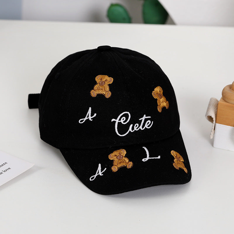 Wholesale Summer Cotton Teddy Bear Embroidered Children's Baseball Caps